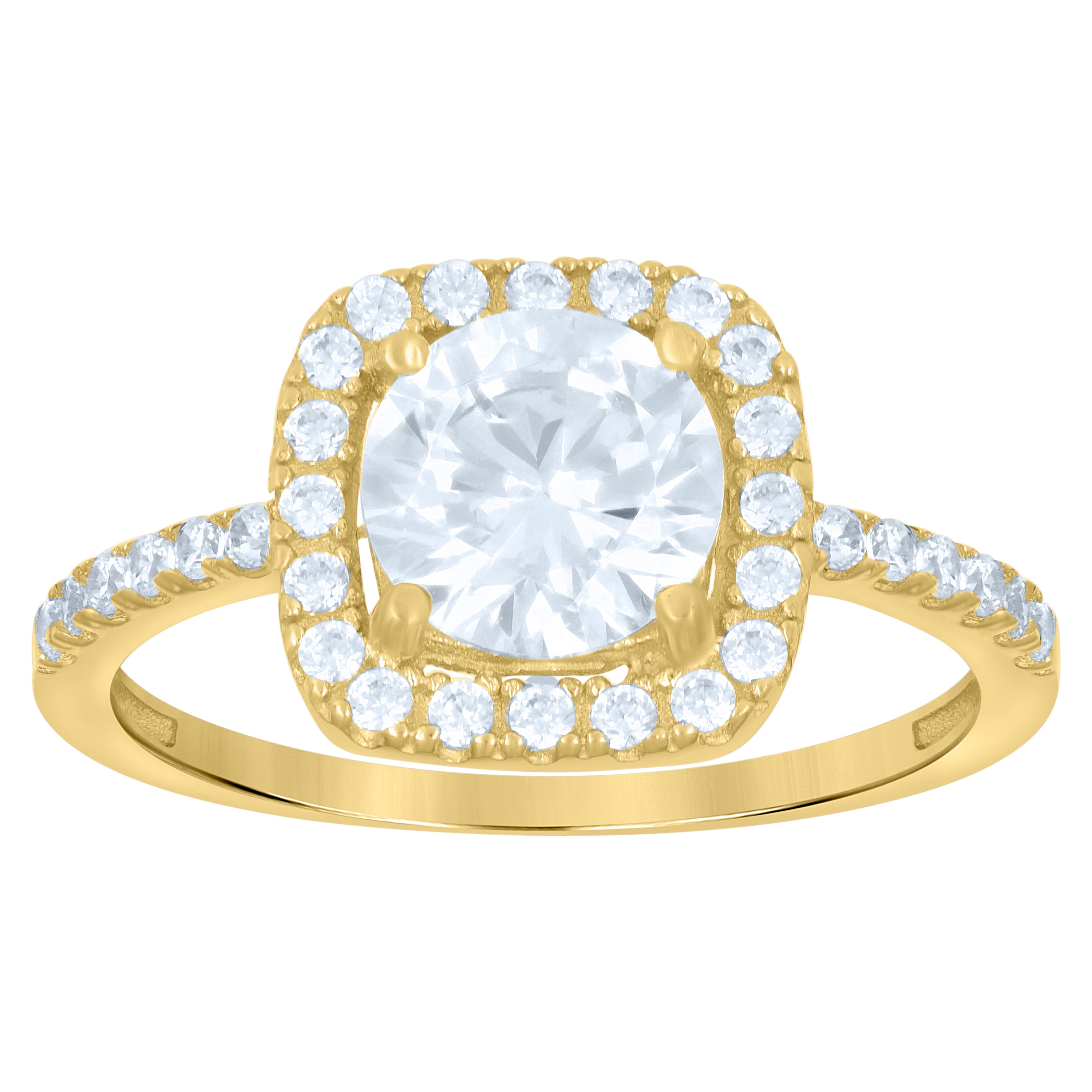10kt Yellow Gold Womens Cubic-Zirconia Fashion Ring 