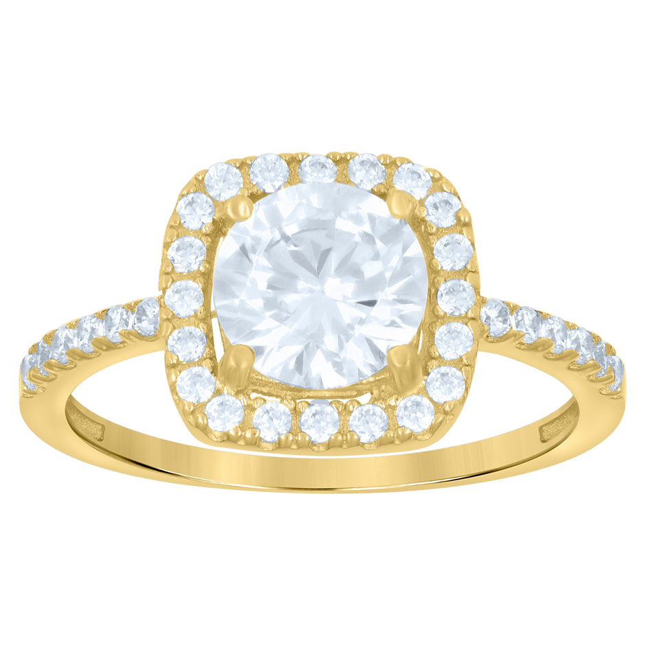 10kt Yellow Gold Womens Cubic-Zirconia Fashion Ring 