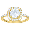 10kt Yellow Gold Womens Cubic-Zirconia Fashion Ring 