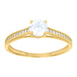 14kt Yellow Gold Womens Cubic-Zirconia Engagement Ring