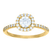 14kt Yellow Gold Womens Cubic-Zirconia Heart Engagement Ring