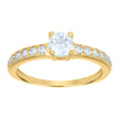 14kt Yellow Gold Womens Cubic-Zirconia Engagement Ring