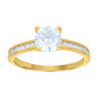 14kt Yellow Gold Womens Cubic-Zirconia Engagement Ring
