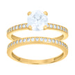 14kt Yellow Gold Womens Cubic-Zirconia Duo Bridal Ring Set 