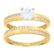 14kt Yellow Gold Womens Cubic-Zirconia Duo Bridal Ring Set 