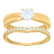 14kt Yellow Gold Womens Cubic-Zirconia Duo Bridal Ring Set 