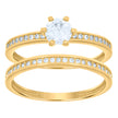 14kt Yellow Gold Womens Cubic-Zirconia Duo Bridal Ring Set 