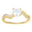10kt Yellow Gold Womens Cubic-Zirconia Fashion Ring 