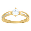 10kt Yellow Gold Womens Cubic-Zirconia Engagement Ring 