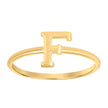 10kt Yellow Gold Womens Initial Alphabet F Ring