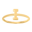 10kt Yellow Gold Womens Initial Alphabet I Ring