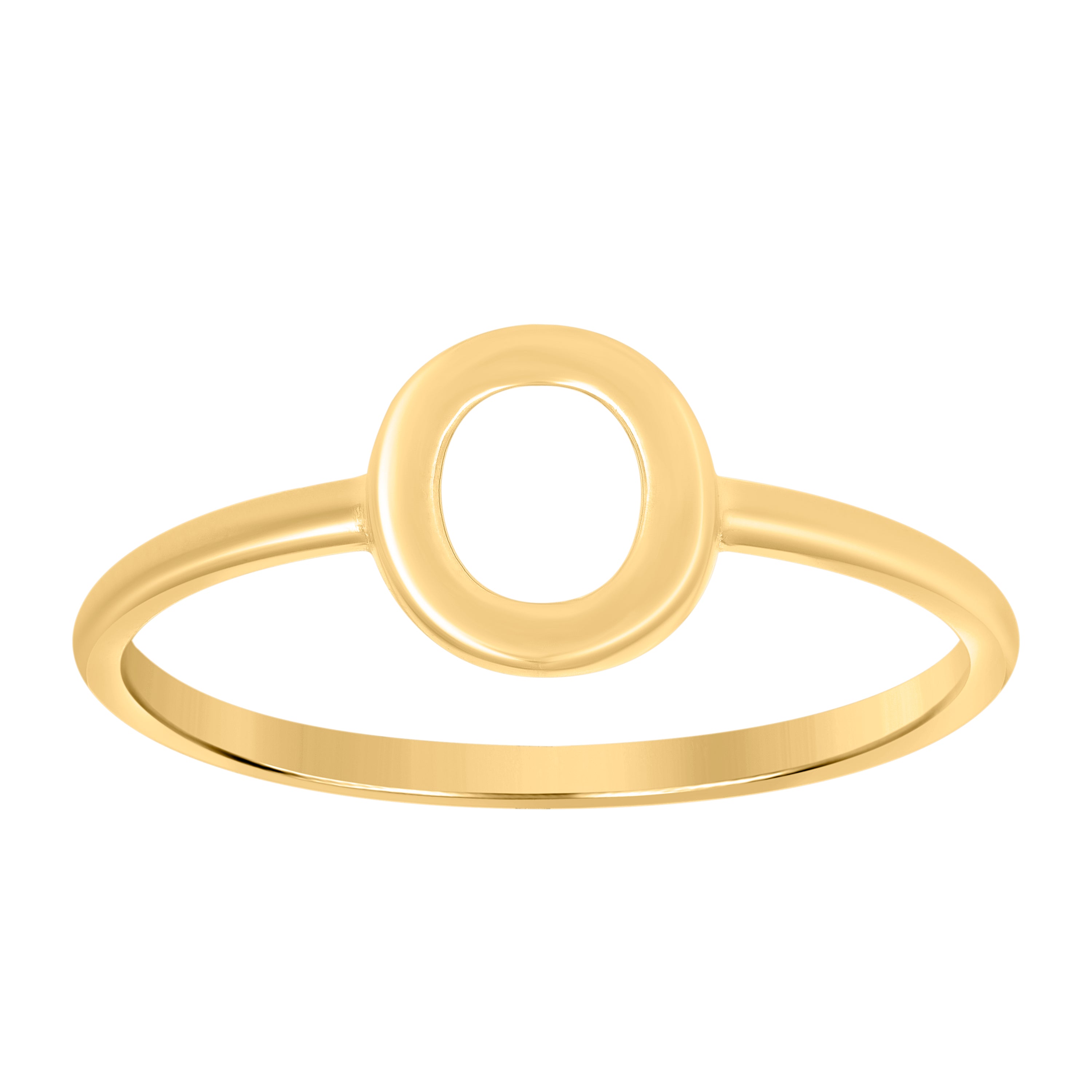 10kt Yellow Gold Womens Initial Alphabet O Ring