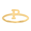 10kt Yellow Gold Womens Initial Alphabet P Ring
