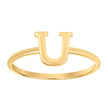 10kt Yellow Gold Womens Initial Alphabet U Ring