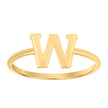 10kt Yellow Gold Womens Initial Alphabet W Ring