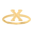 10kt Yellow Gold Womens Initial Alphabet X Ring