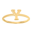 10kt Yellow Gold Womens Initial Alphabet Y Ring