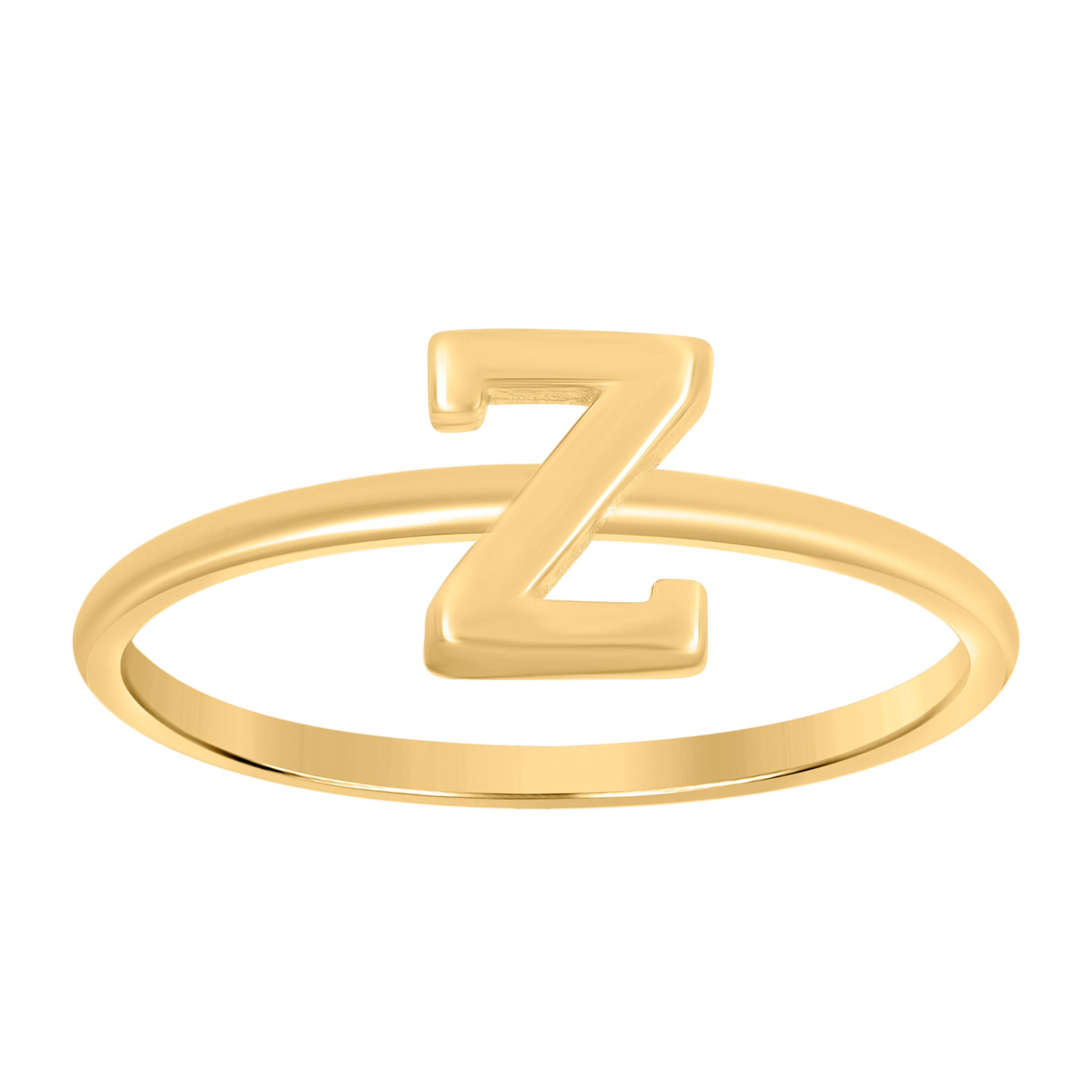 10kt Yellow Gold Womens Initial Alphabet Z Ring