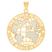 10kt Yellow Gold Mens Cubic-Zirconia The World Is Yours World Map Globe Charm Pendant 