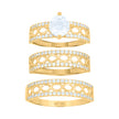 10kt Yellow Gold Womens Cubic-Zirconia Trio Ring Set