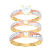 10kt Tri-Color Gold Womens Cubic-Zirconia Trio Ring Set