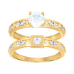 10kt Two-tone Gold Womens Cubic-Zirconia Duo Bridal Ring Set