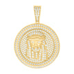 925 Sterling Silver Yellow-Tone Mens Cubic-Zirconia Jesus Religious Charm Pendant