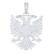 925 Sterling Silver Men Cubic-Zirconia Eagle Bird Patriotic Charm Pendant