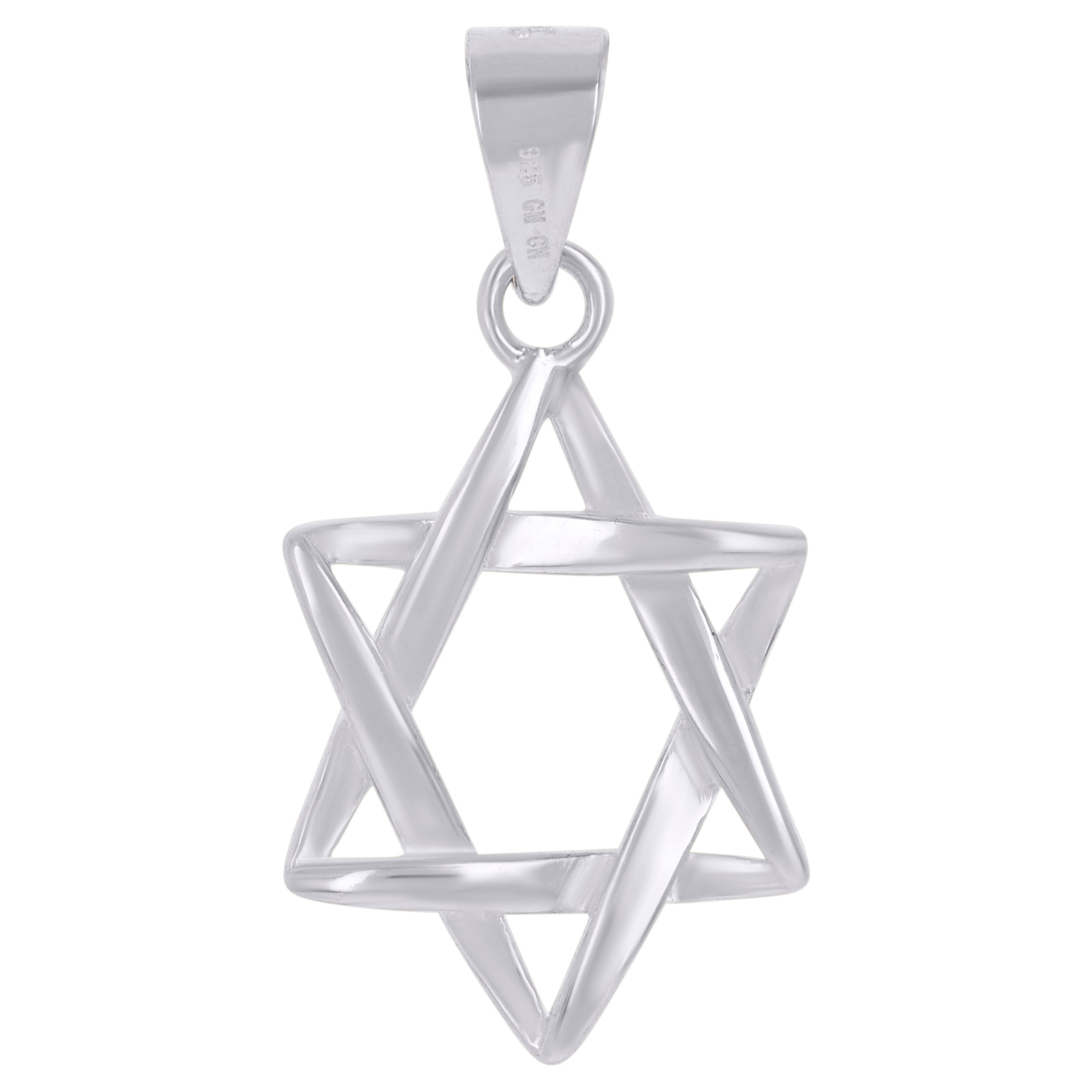 925 Sterling Silver Unisex Star Of David Religious Symbol Charm Pendant