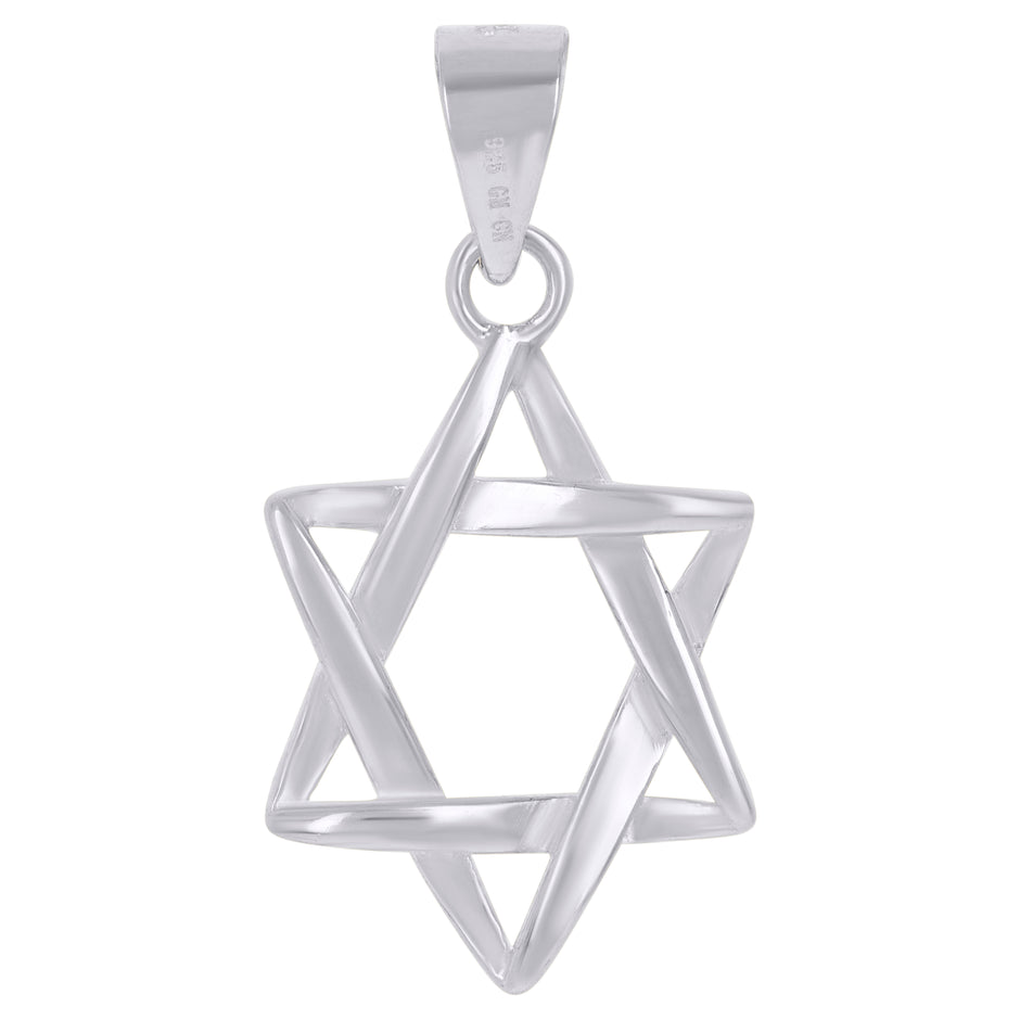 925 Sterling Silver Unisex Star Of David Religious Symbol Charm Pendant