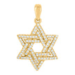 925 Sterling Silver Yellow-tone Unisex Cubic-Zirconia Star Of David Religious Symbol Charm Pendant