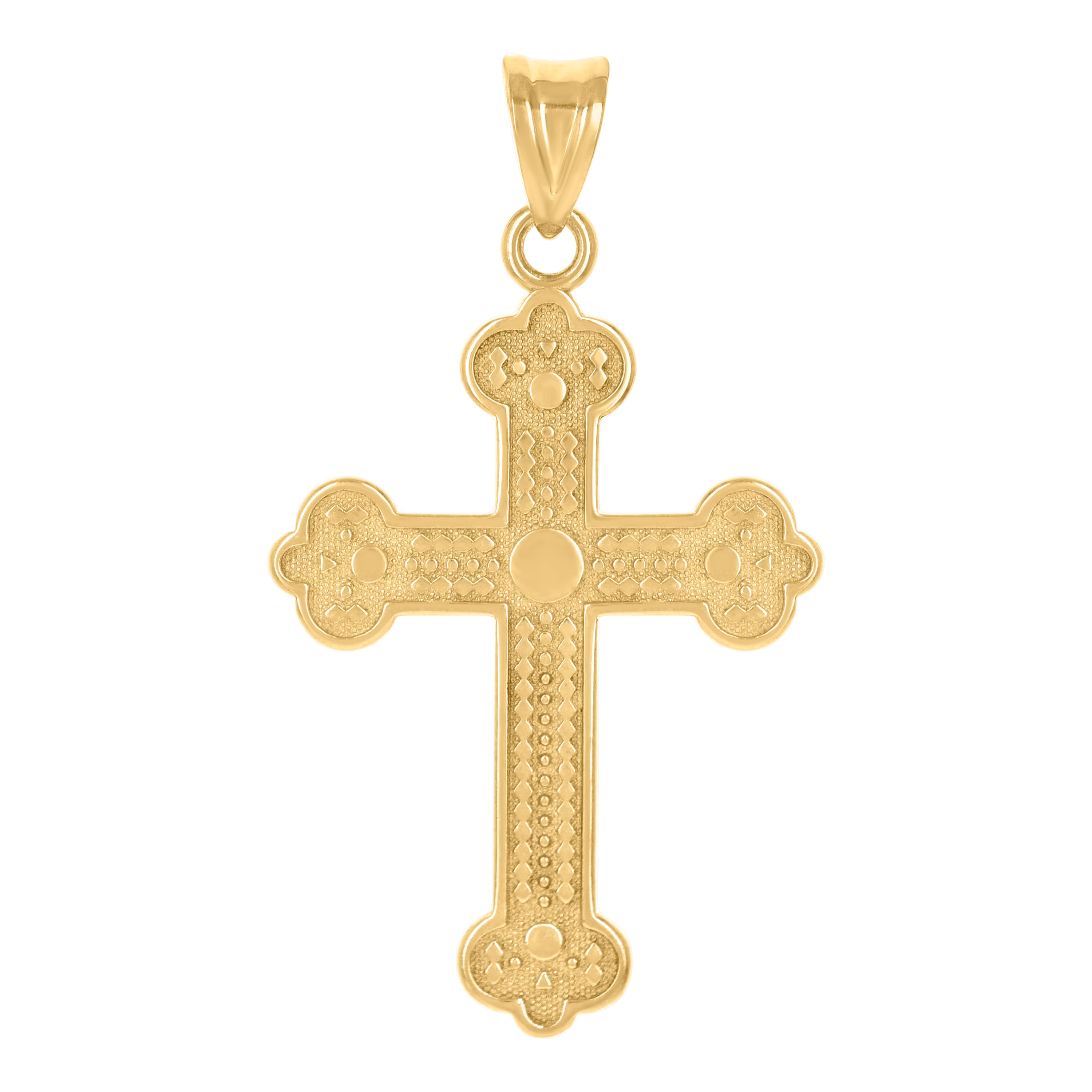 10kt Yellow Gold Unisex Cross Religious Charm Pendant 