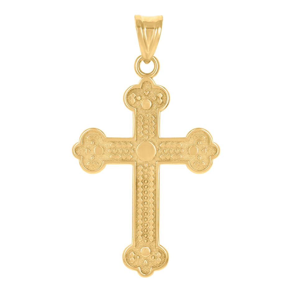 10kt Yellow Gold Unisex Cross Religious Charm Pendant 