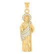 10kt Yellow Gold Mens Cubic-Zirconia St. Jude Religious Charm Pendant 