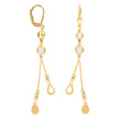10kt Yellow Gold Womens Cubic-Zirconia Drop Beaded Dangle Leverback Earrings