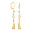 10kt Yellow Gold Womens Cubic-Zirconia Drop Dangle Leverback Earrings