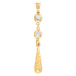 10kt Yellow Gold Womens Cubic-Zirconia Drop Fashion Dangling Charm Pendant
