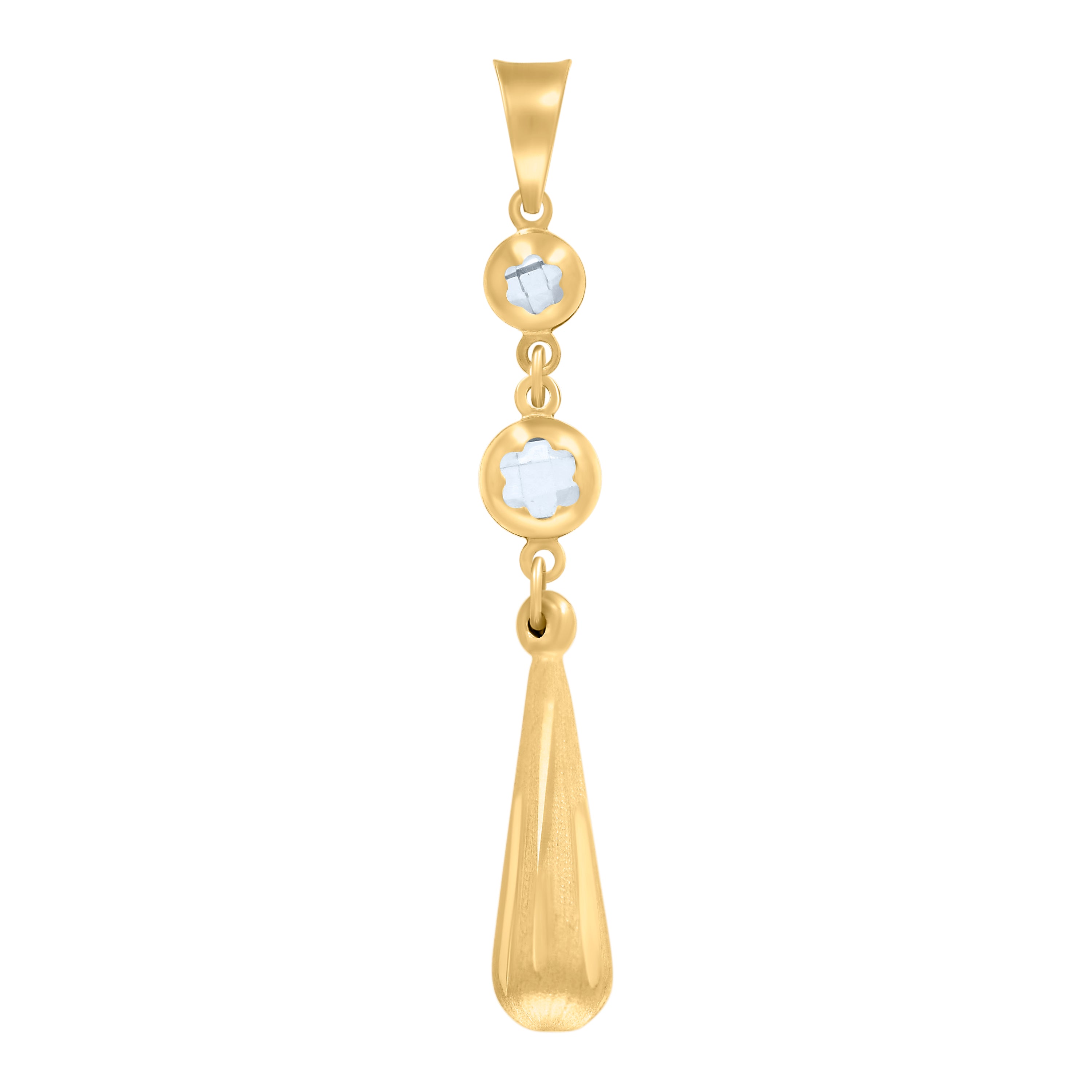 10kt Yellow Gold Womens Cubic-Zirconia Drop Fashion Dangling Charm Pendant