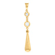 10kt Yellow Gold Womens Cubic-Zirconia Drop Fashion Dangling Charm Pendant