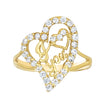 10kt Yellow Gold Womens Cubic-Zirconia I Love You Heart Ring