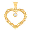 10kt Yellow Gold Womens Cubic-Zirconia Heart Charm Pendant
