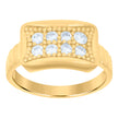 10kt Yellow Gold Womens Cubic-Zirconia Fashion Ring