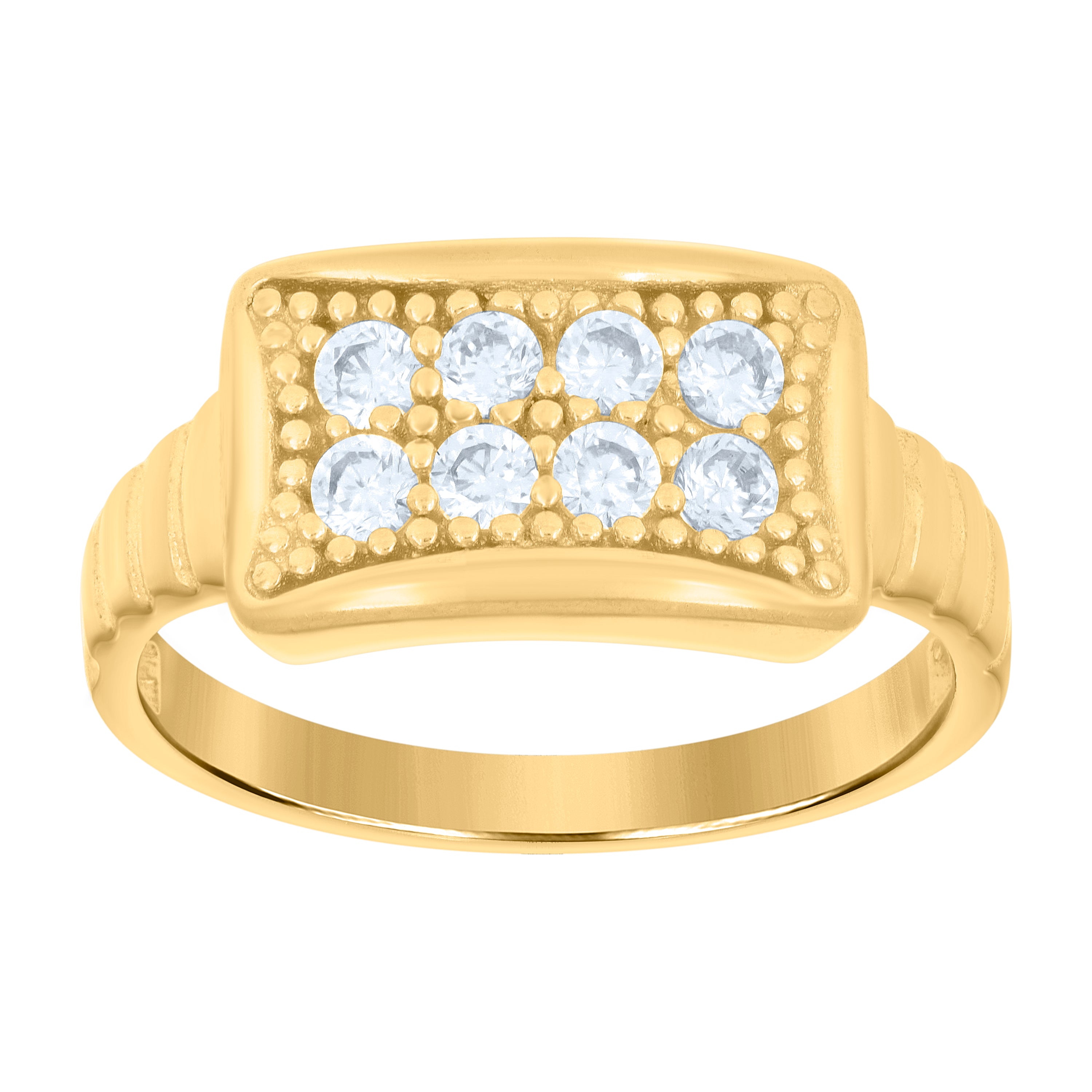 10kt Yellow Gold Womens Cubic-Zirconia Fashion Ring