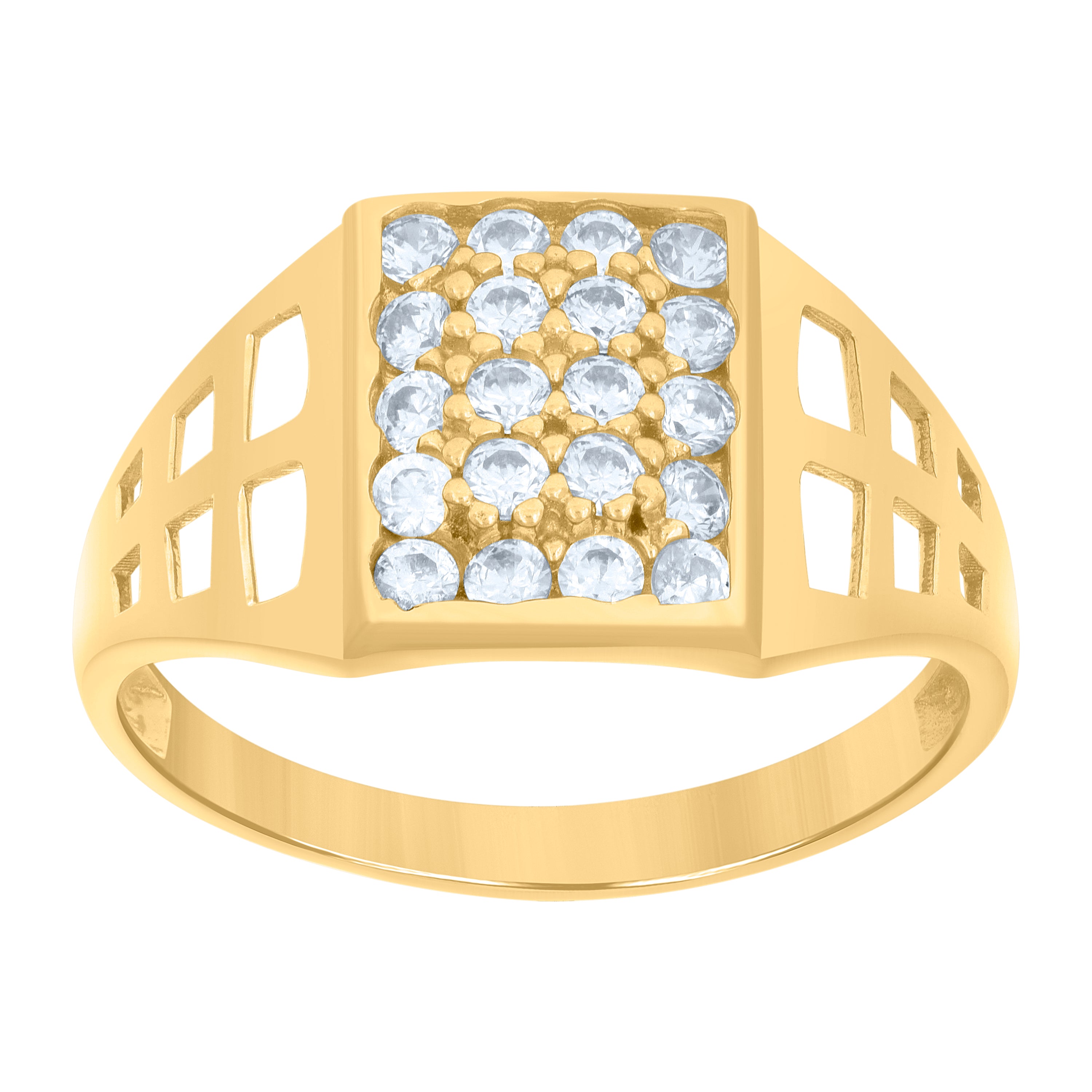 10kt Yellow Gold Womens Cubic-Zirconia Fashion Ring