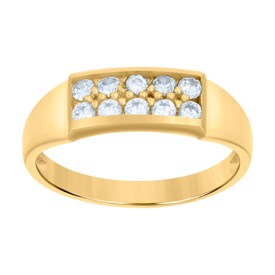 10kt Yellow Gold Baby Cubic-Zirconia Fashion Ring