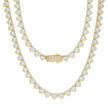 925 Sterling Silver Yellow-tone Womens Cubic-Zirconia Heart Tennis Chain Size 16 Inches - SLV-118018