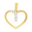10kt Yellow Gold Womens Cubic-Zirconia Heart Charm Pendant