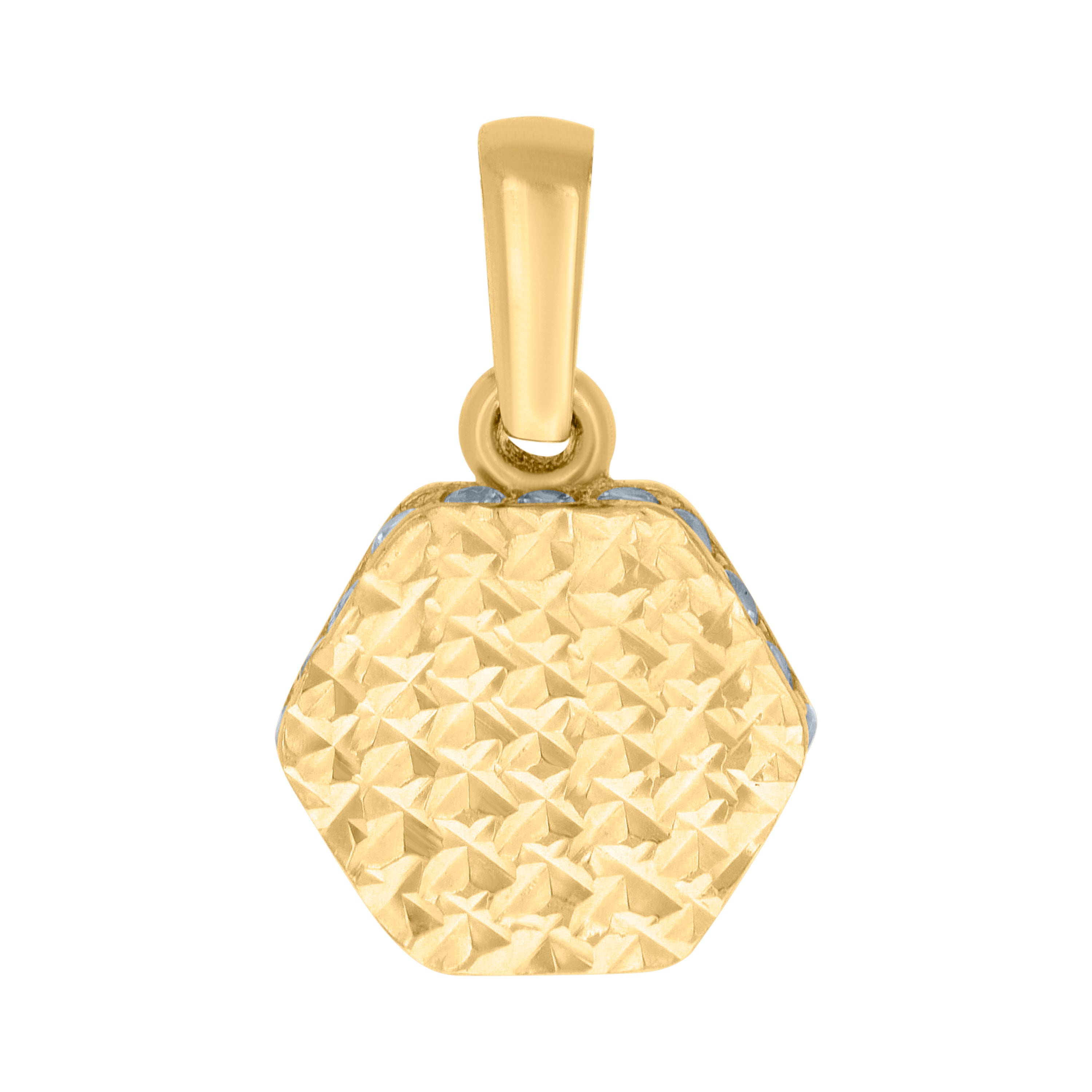 10kt Yellow Gold Womens Cubic-Zirconia Octagon Fashion Charm Pendant