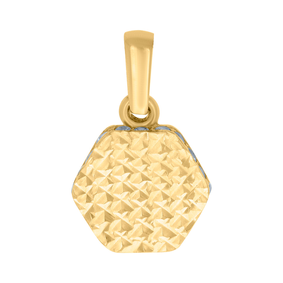 10kt Yellow Gold Womens Cubic-Zirconia Octagon Fashion Charm Pendant