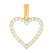 10kt Yellow Gold Womens Cubic-Zirconia Heart Charm Pendant